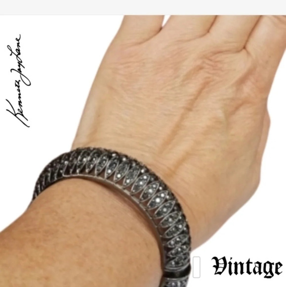 Vintage KJL hematite sparkle  bangle‎ - Picture 1 of 6